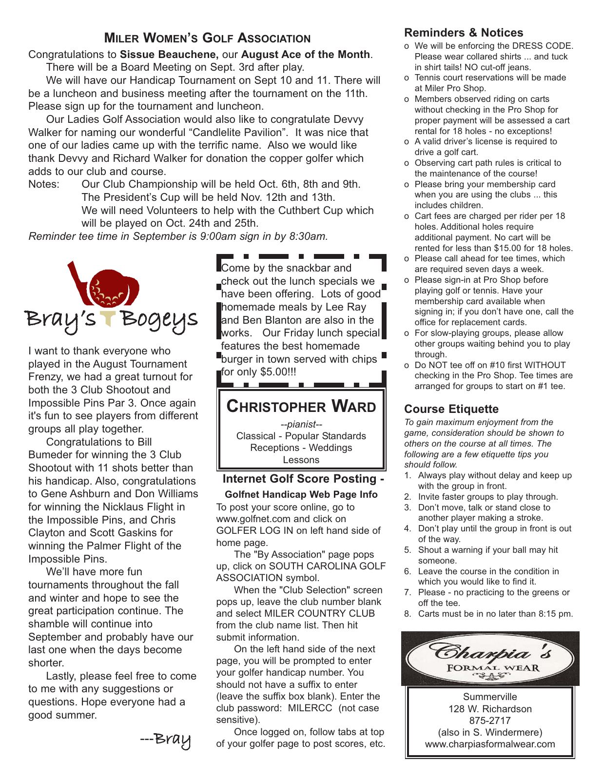 September 2009 newsletter, page 2 of 2