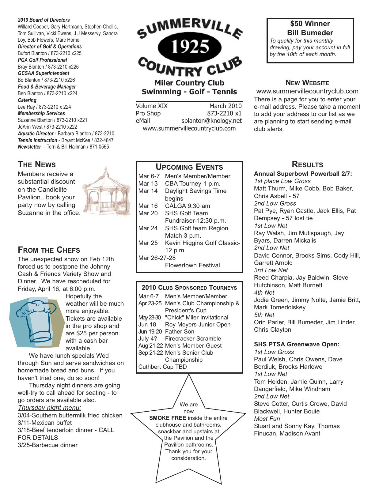March 2010 newsletter, page 1 of 2