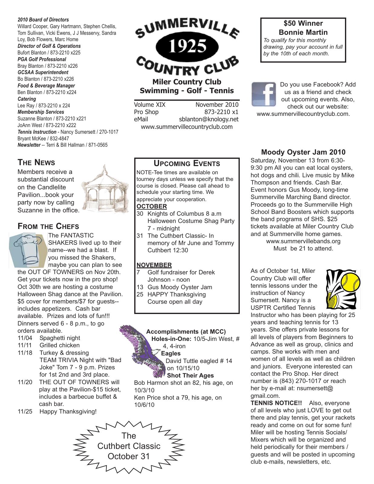 November 2010 newsletter, page 1 of 2