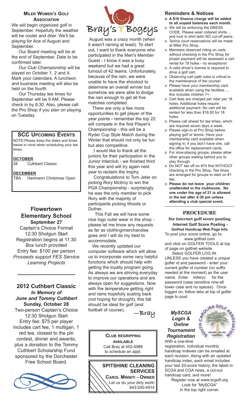 September 2012 newsletter, page 2 of 2