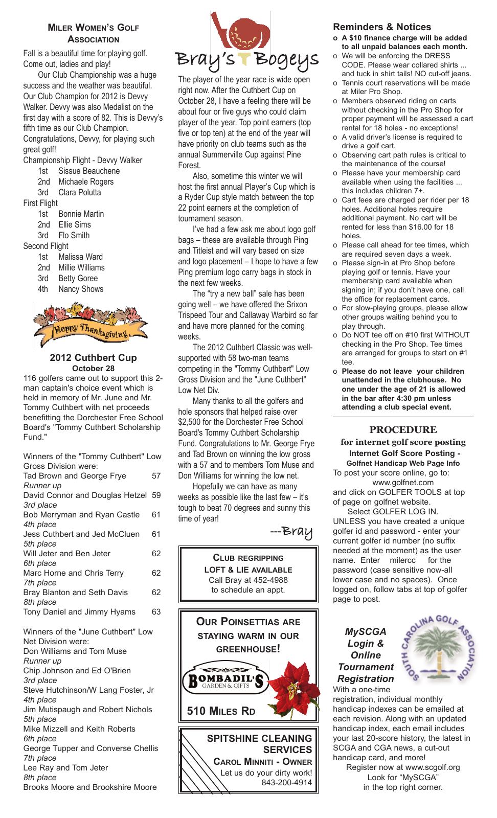 November 2012 newsletter, page 2 of 2