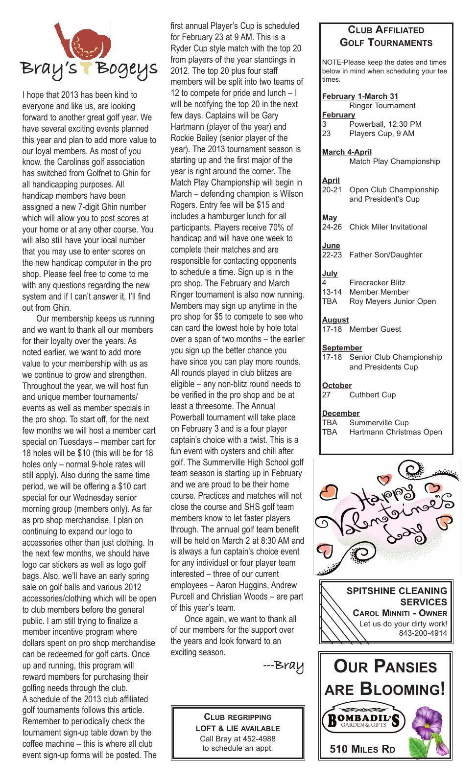 February 2013 newsletter, page 2 of 2