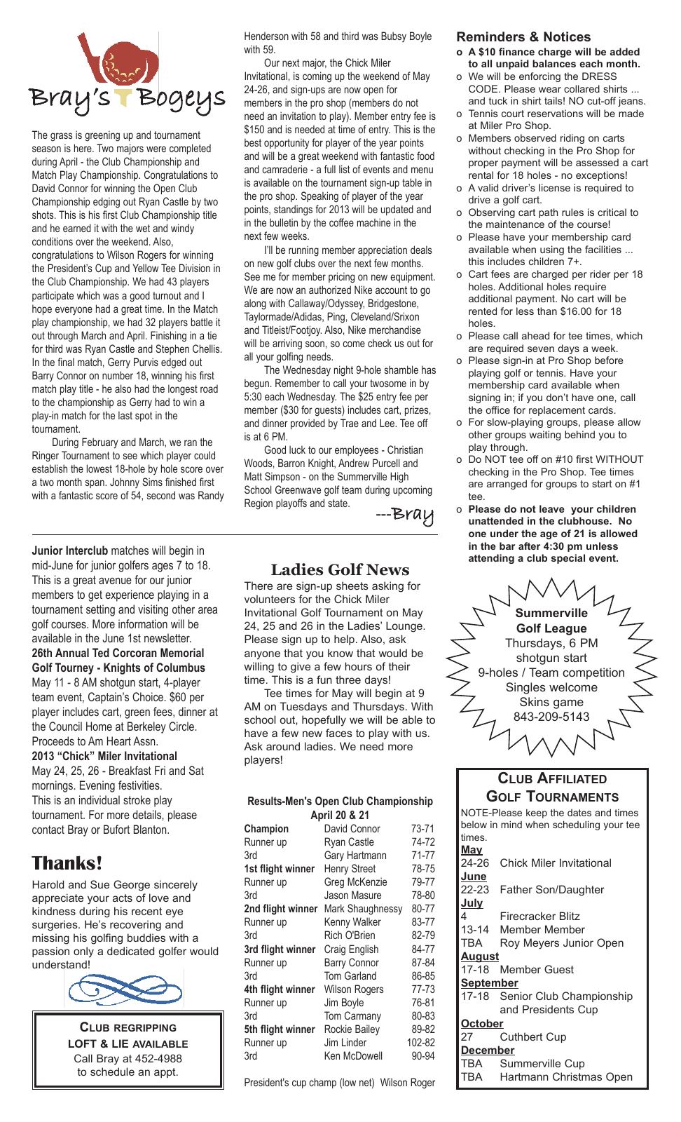 May 2013 newsletter, page 2 of 2