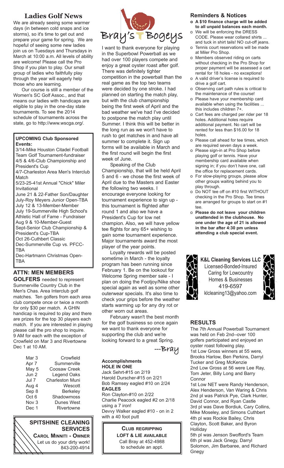 March 2014 newsletter, page 2 of 2