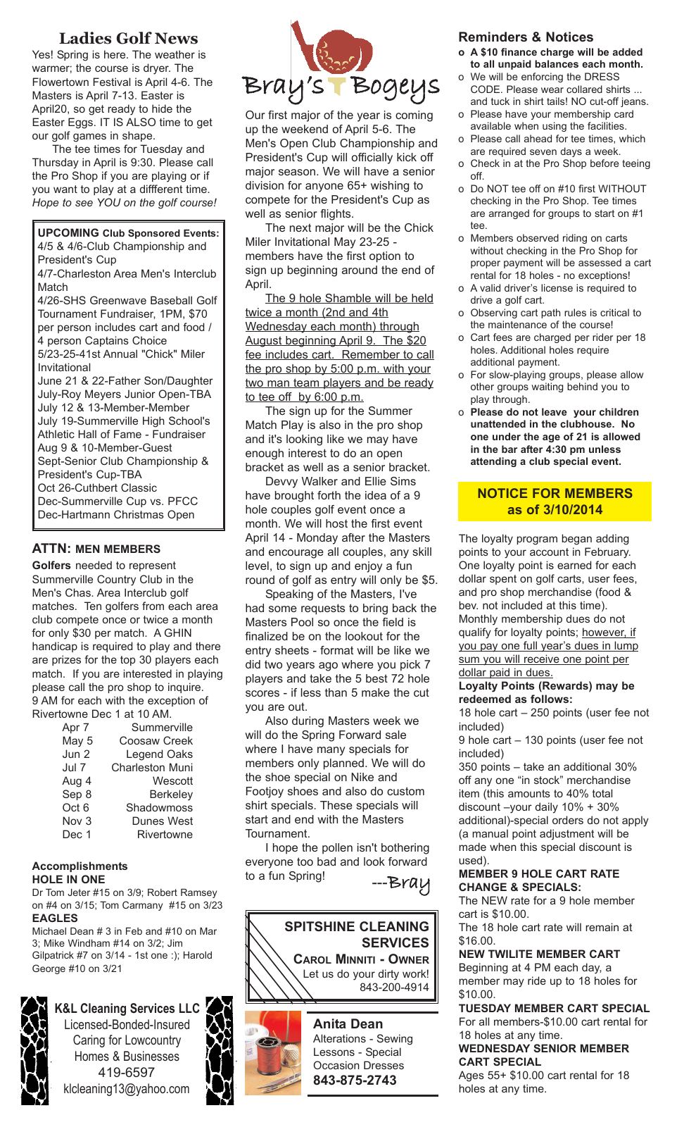 April 2014 newsletter, page 2 of 2