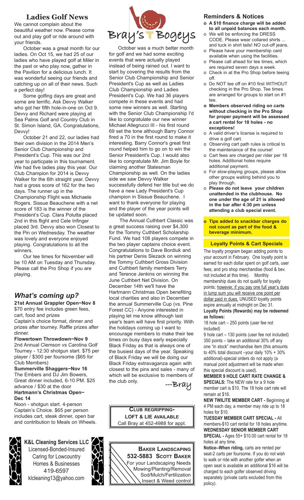 November 2014 newsletter, page 2 of 2
