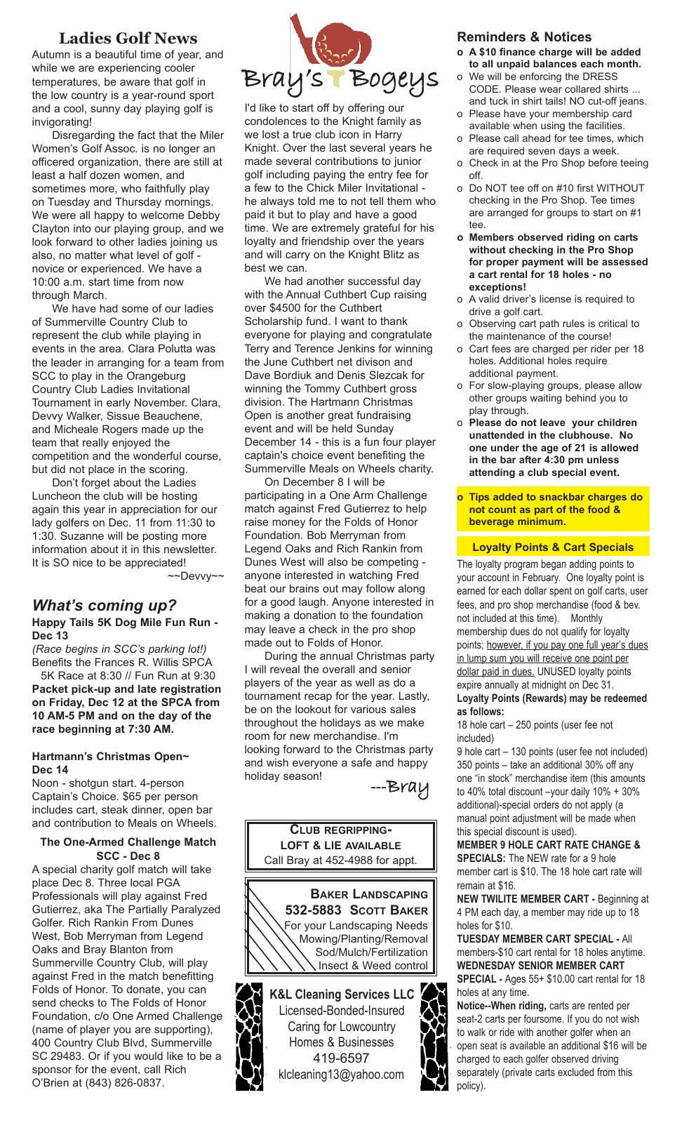 December 2014 newsletter, page 2 of 2