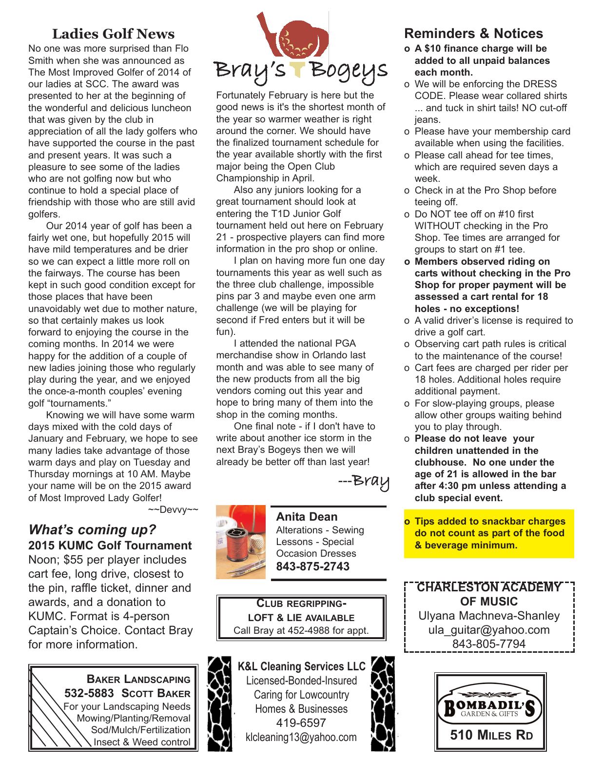 February 2015 newsletter, page 2 of 2