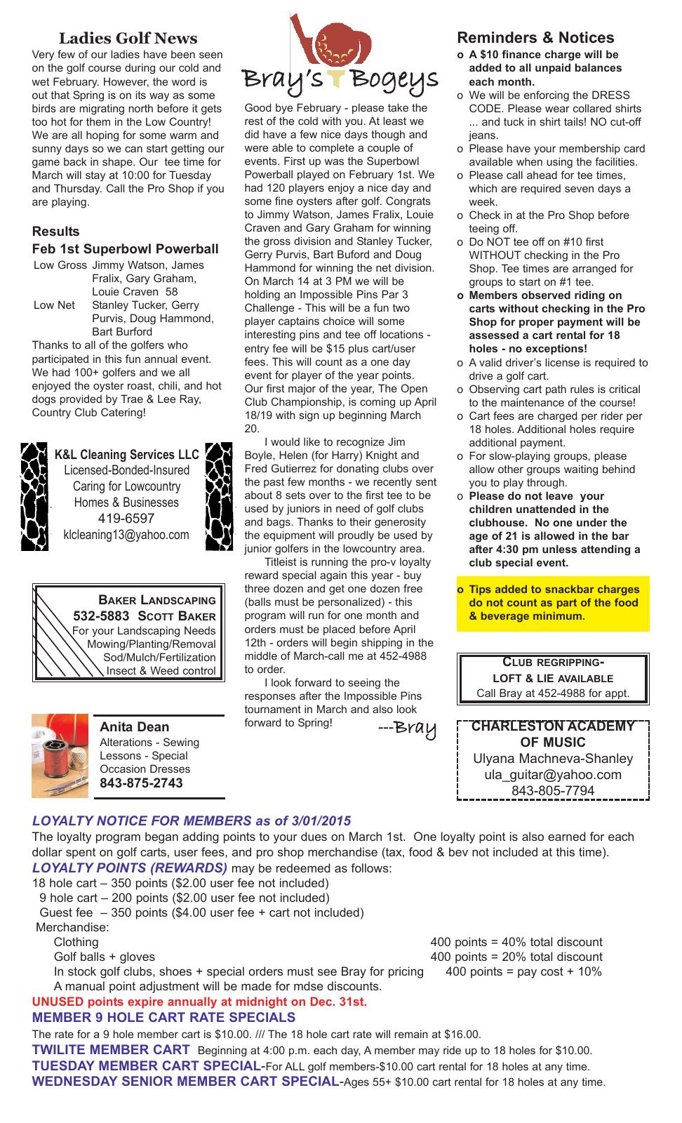 March 2015 newsletter, page 2 of 2