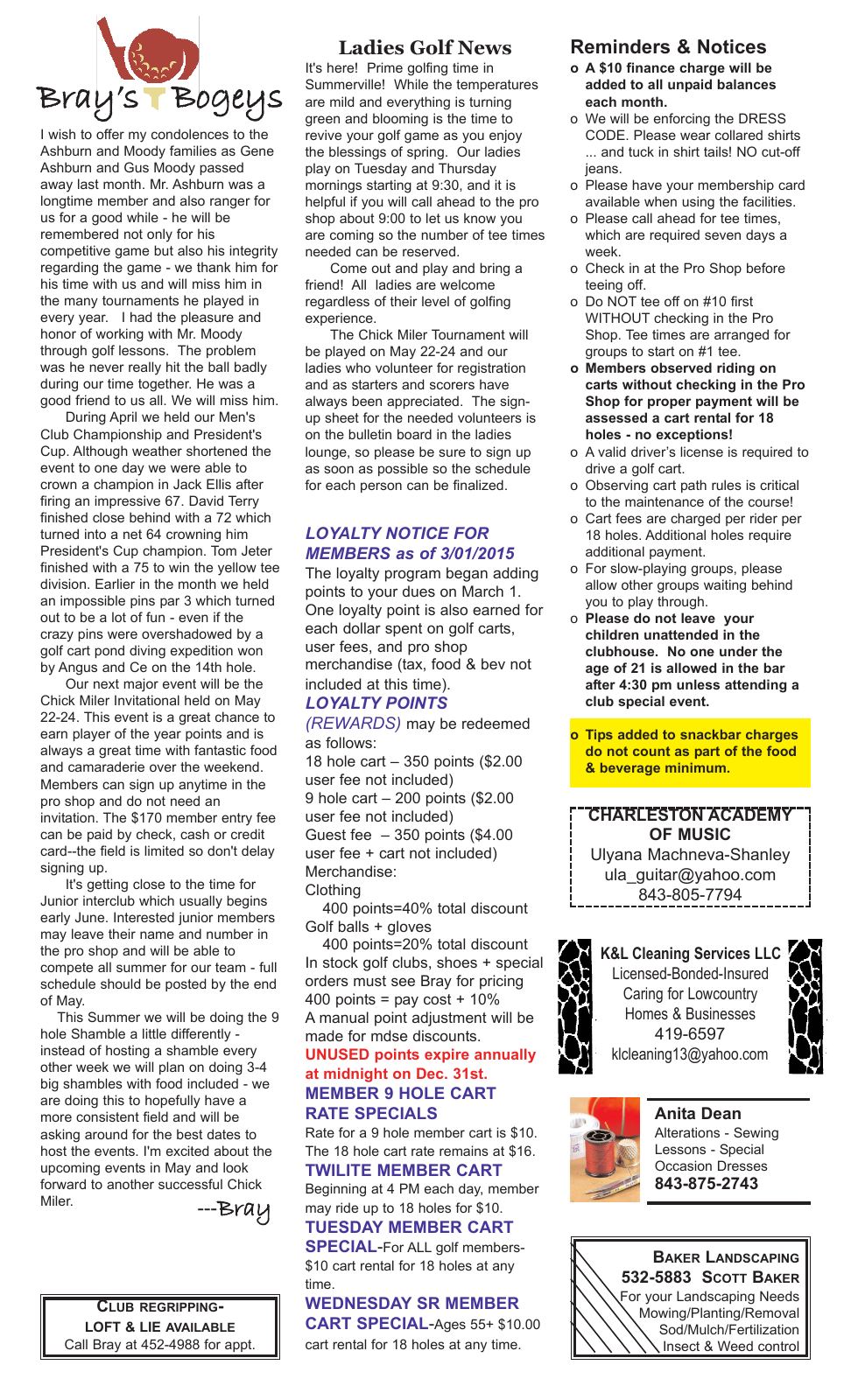 May 2015 newsletter, page 2 of 2