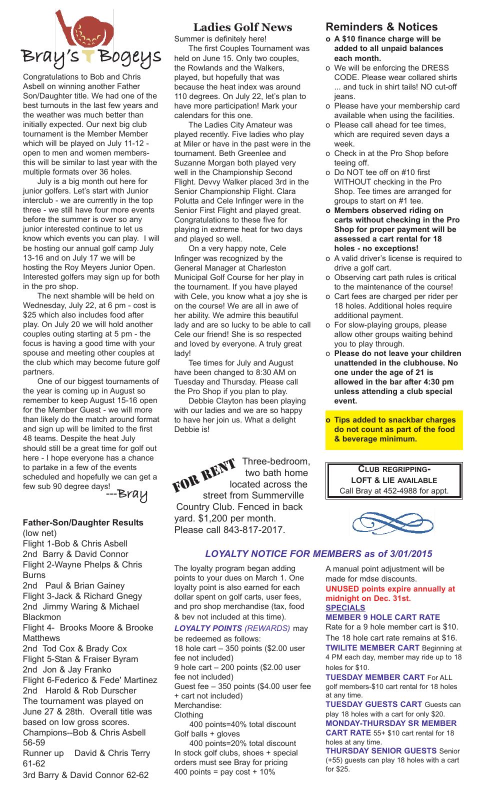 July 2015 newsletter, page 2 of 2