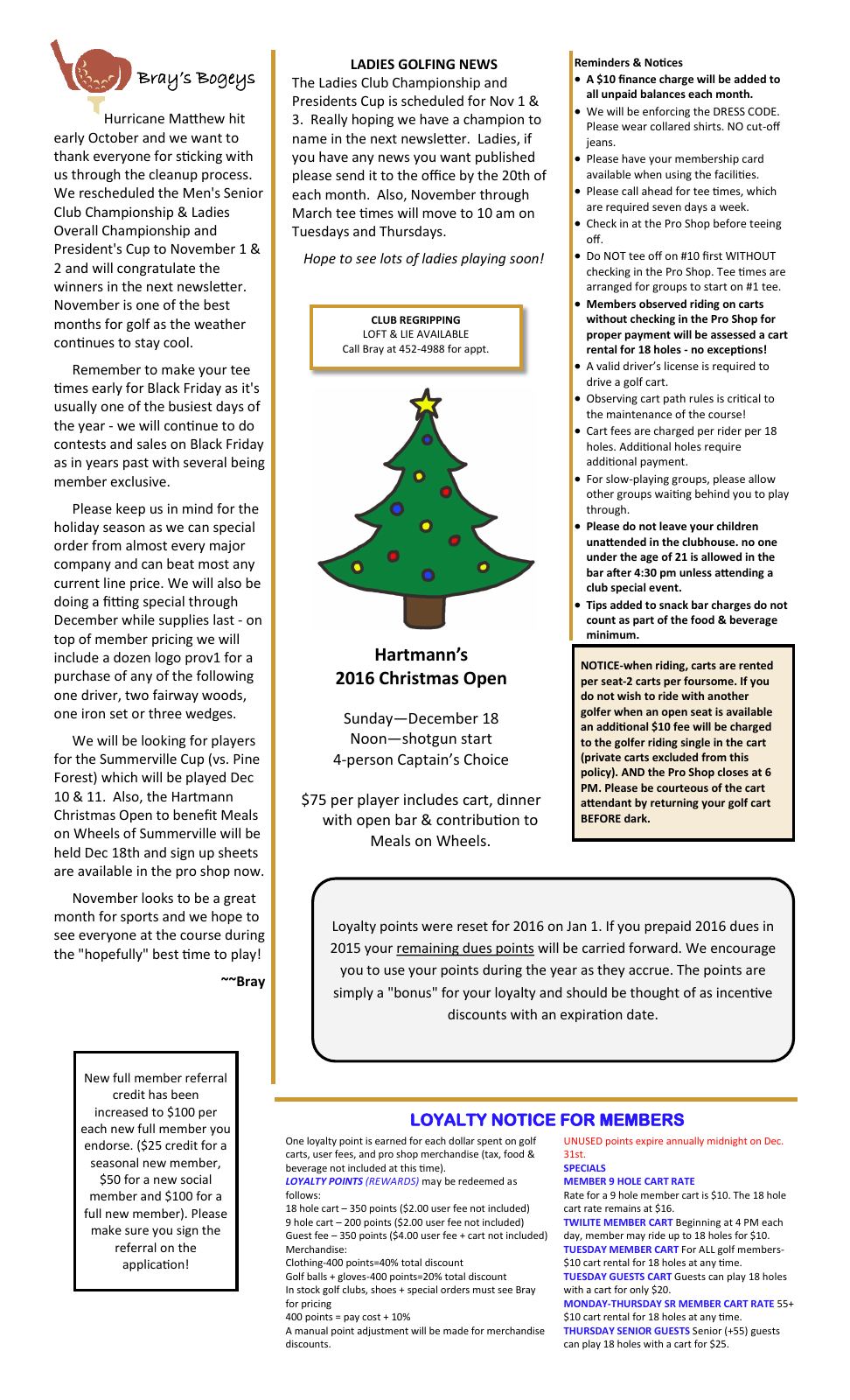 November 2016 newsletter, page 2 of 2