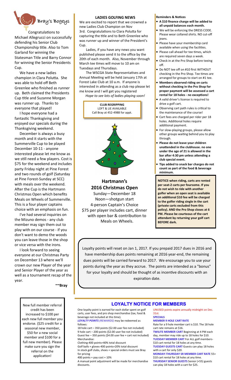 December 2016 newsletter, page 2 of 2