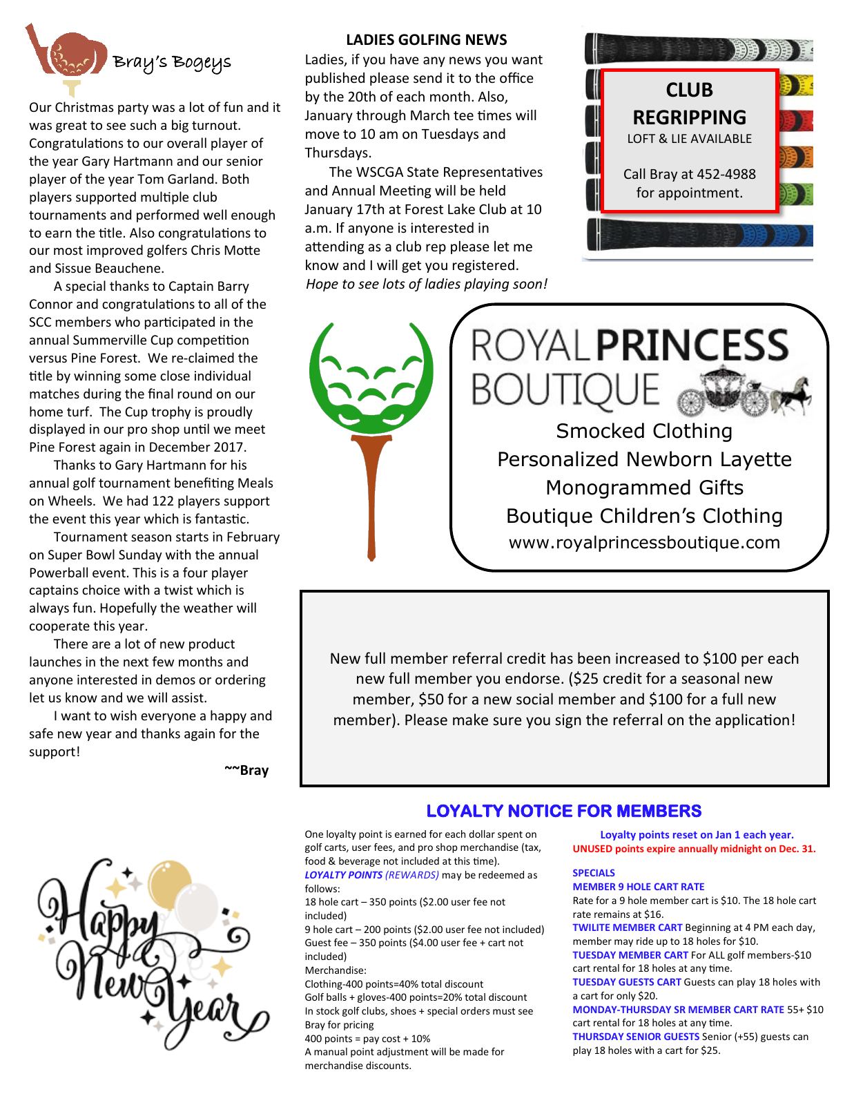 January 2017 newsletter, page 2 of 2