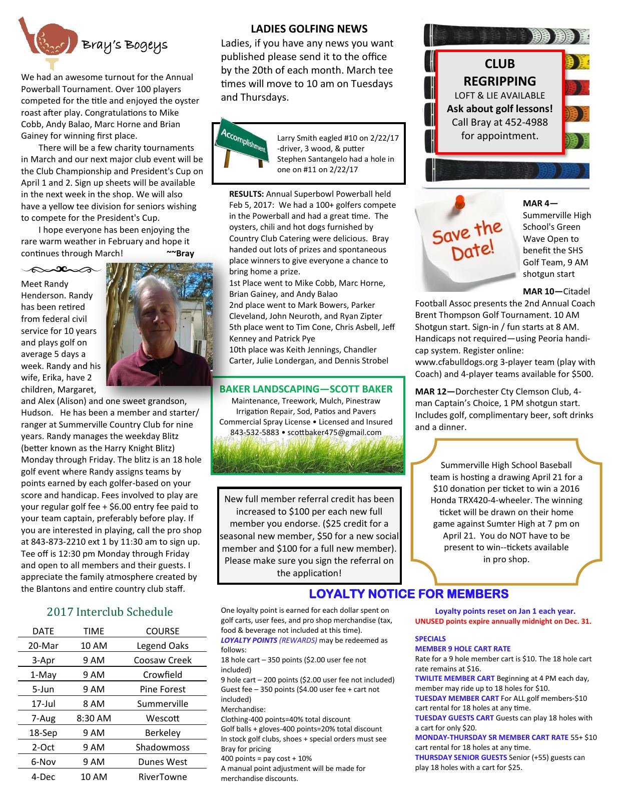 March 2017 newsletter, page 2 of 2
