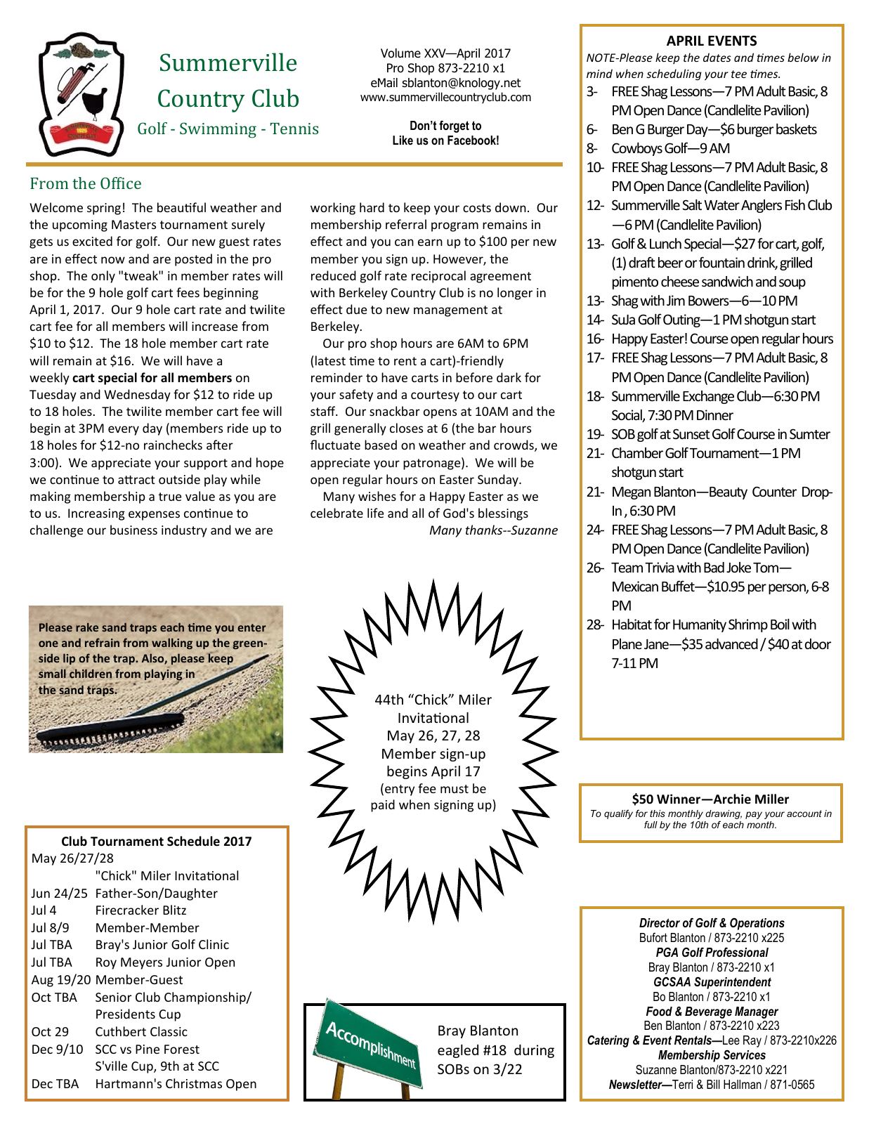 April 2017 newsletter, page 1 of 2