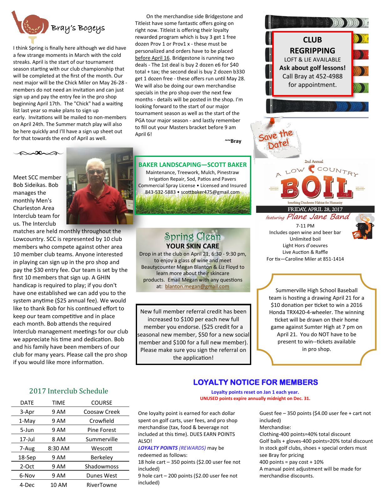April 2017 newsletter, page 2 of 2