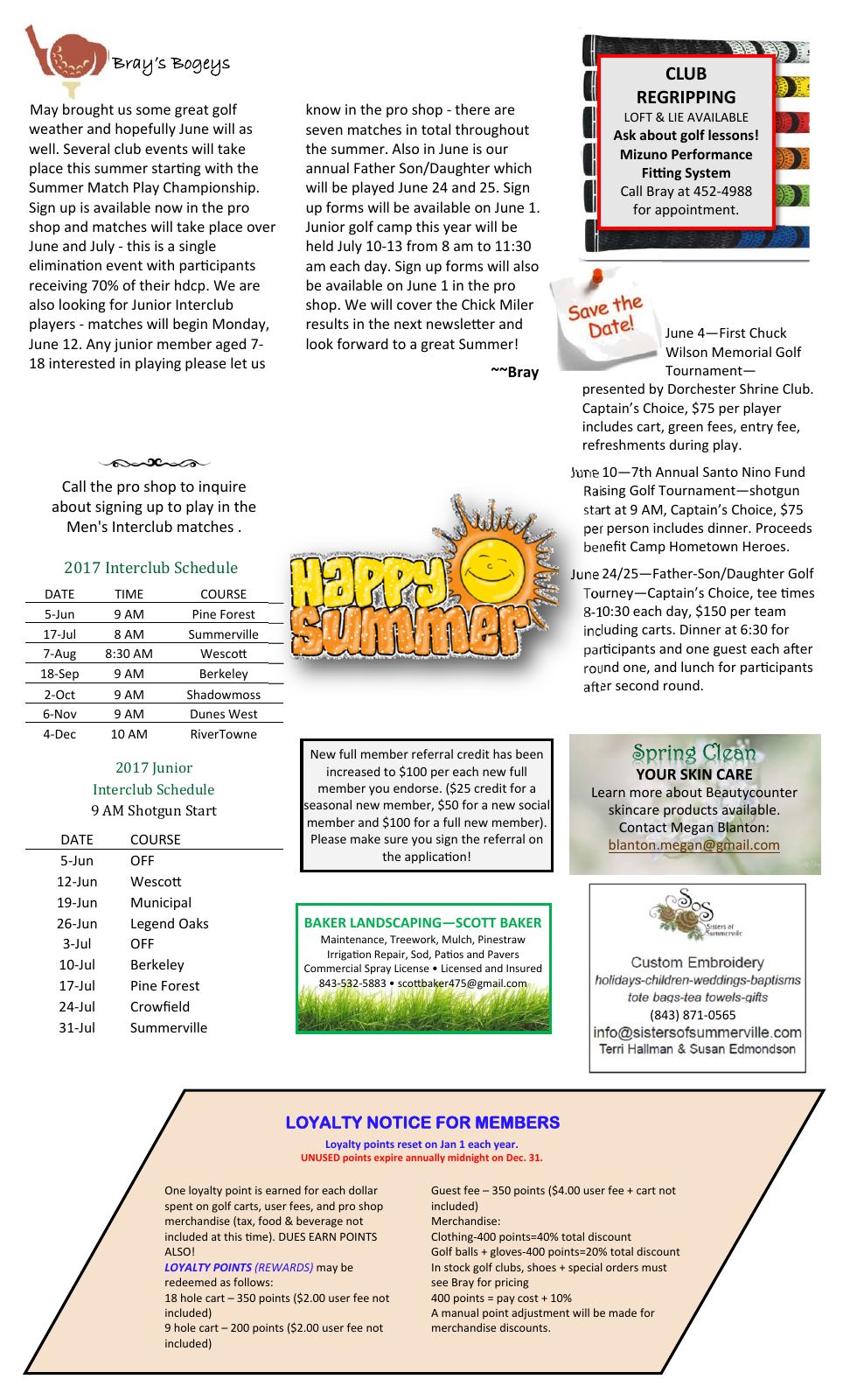 June 2017 newsletter, page 2 of 2