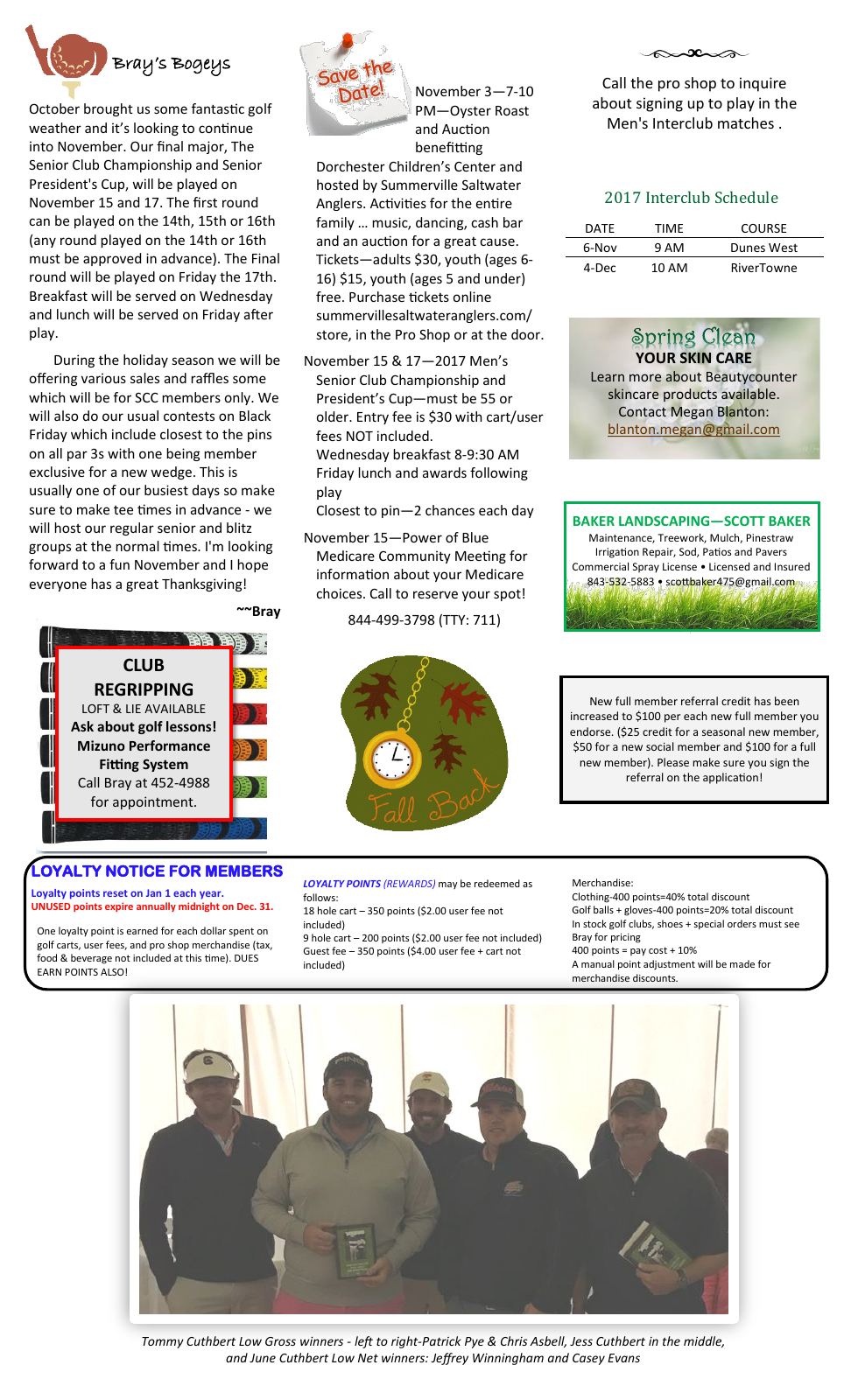 November 2017 newsletter, page 2 of 2