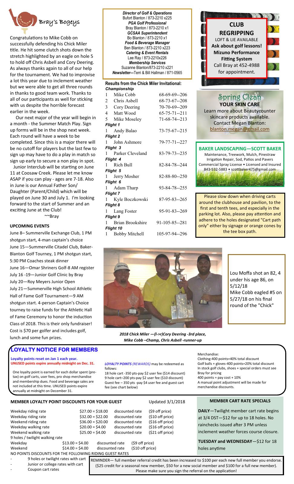 June 2018 newsletter, page 2 of 2