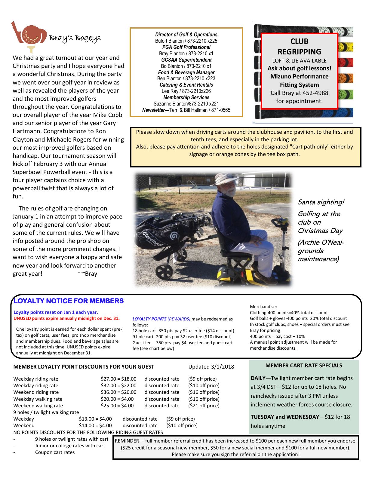 January 2019 newsletter, page 2 of 2