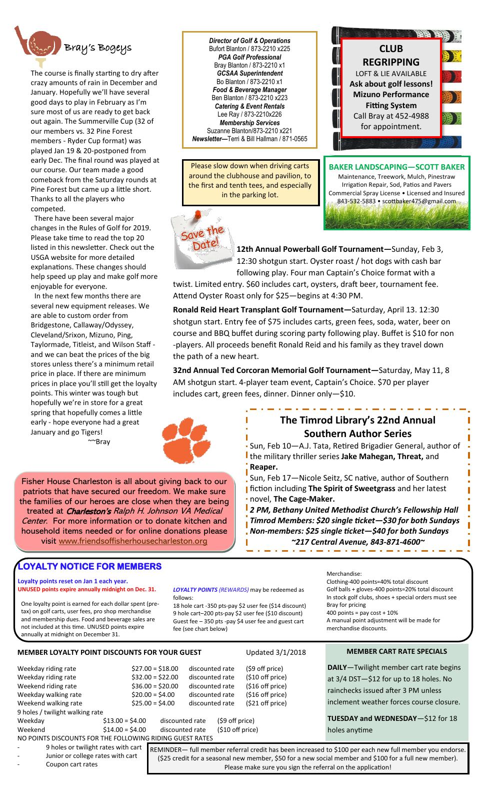 February 2019 newsletter, page 2 of 2