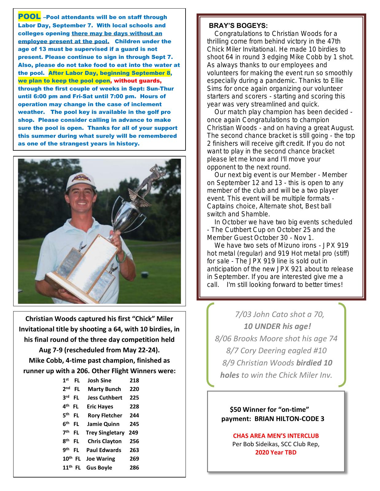 September 2020 newsletter, page 2 of 2