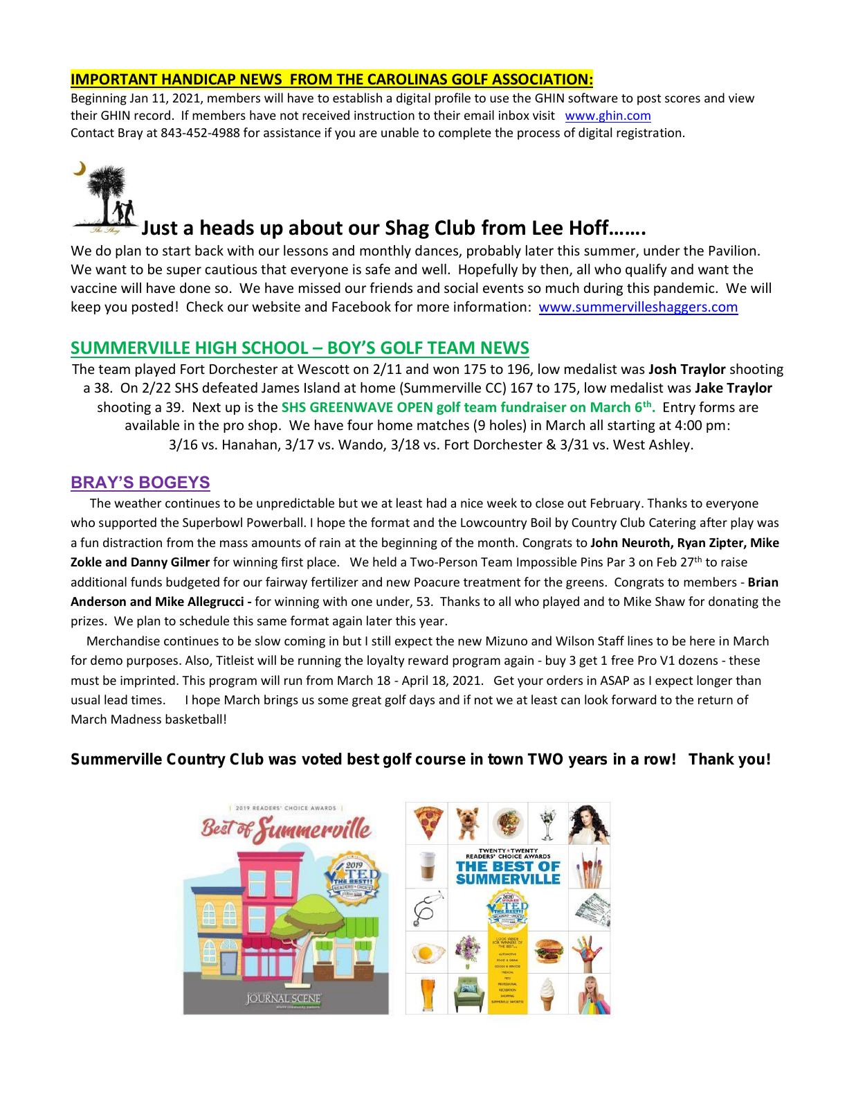 March 2021 newsletter, page 2 of 2