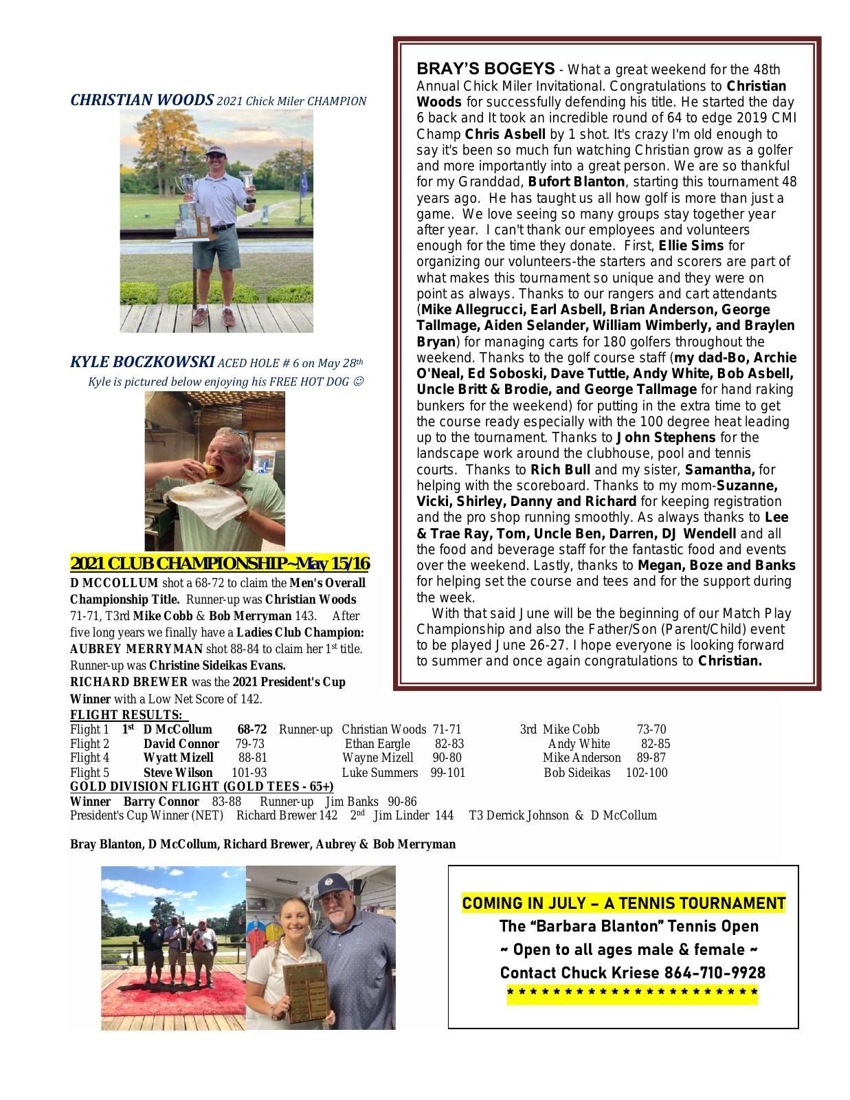 June 2021 newsletter, page 2 of 2