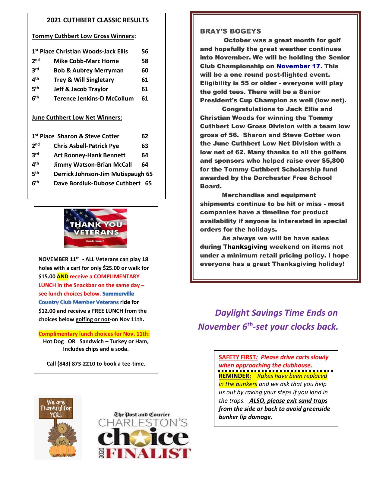 November 2021 newsletter, page 2 of 2