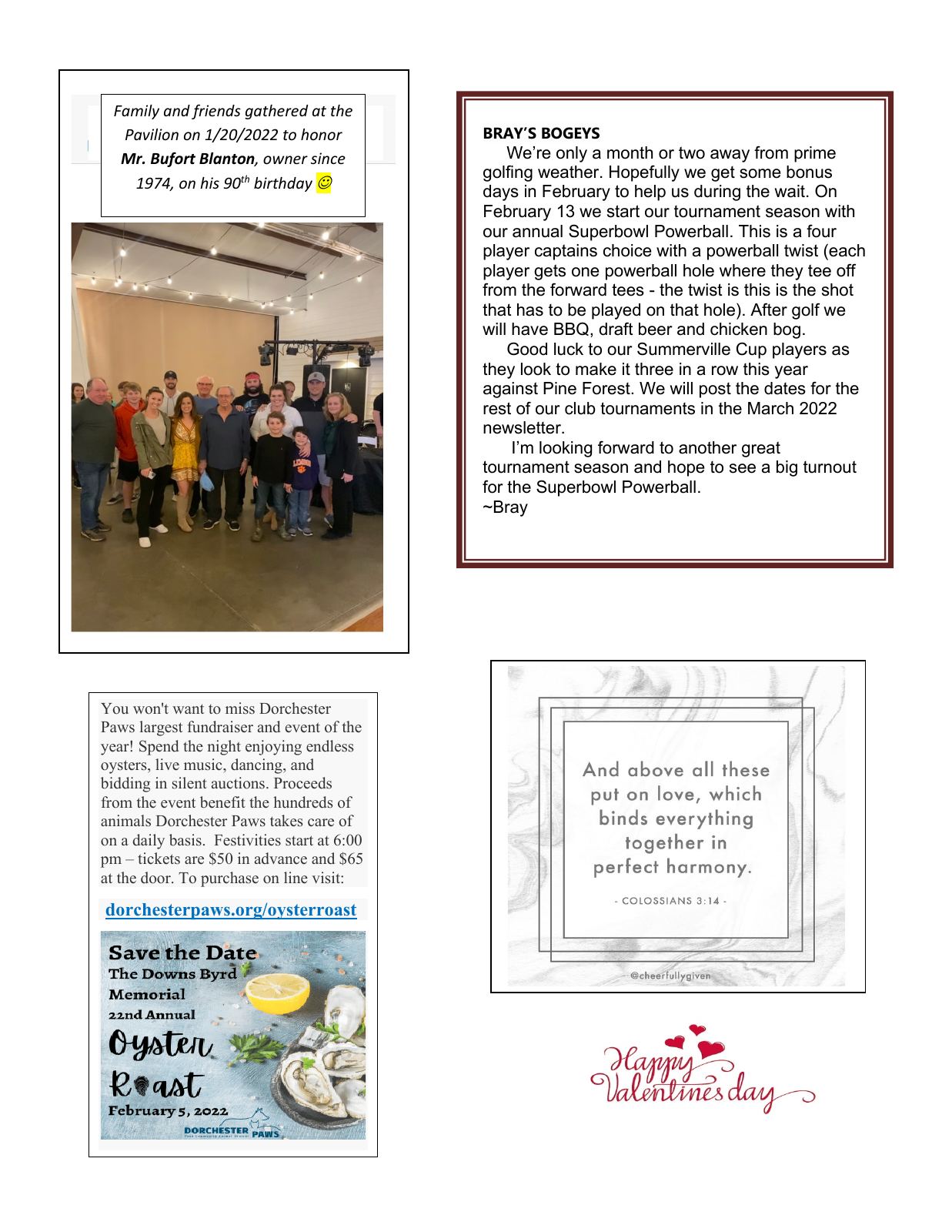 February 2022 newsletter, page 2 of 2