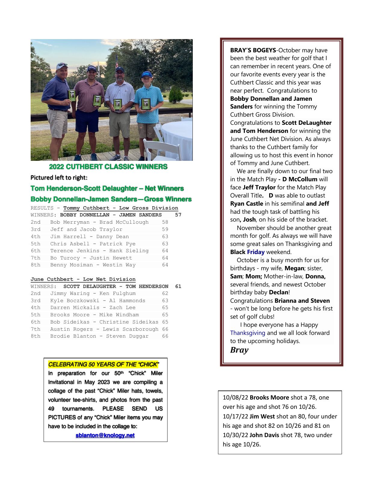 November 2022 newsletter, page 2 of 2