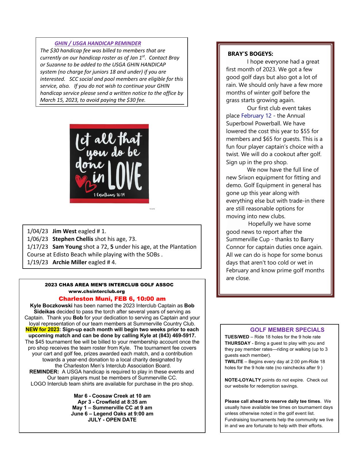 February 2023 newsletter, page 2 of 2