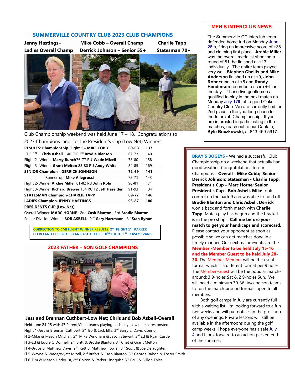 July 2023 newsletter, page 2 of 2