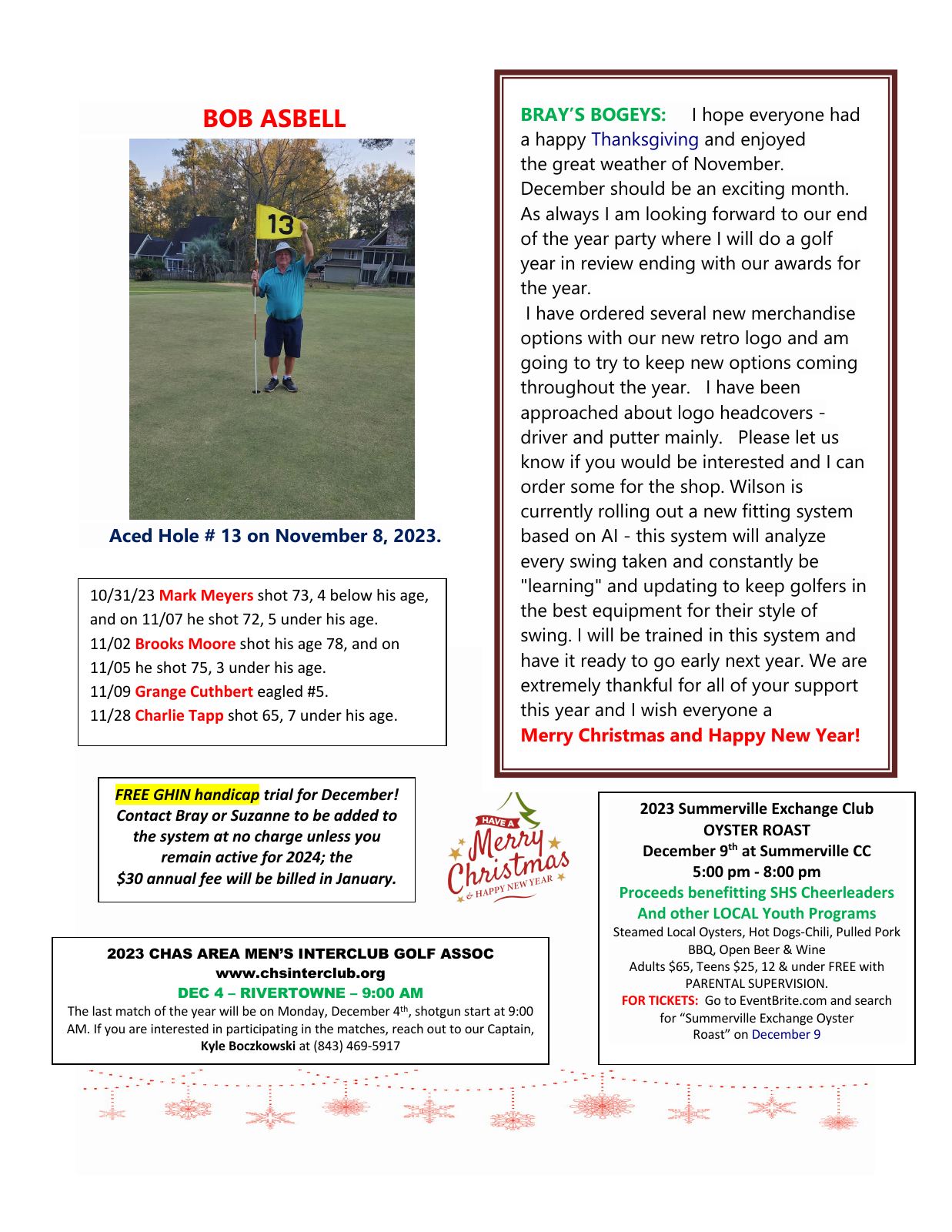 December 2023 newsletter, page 2 of 2
