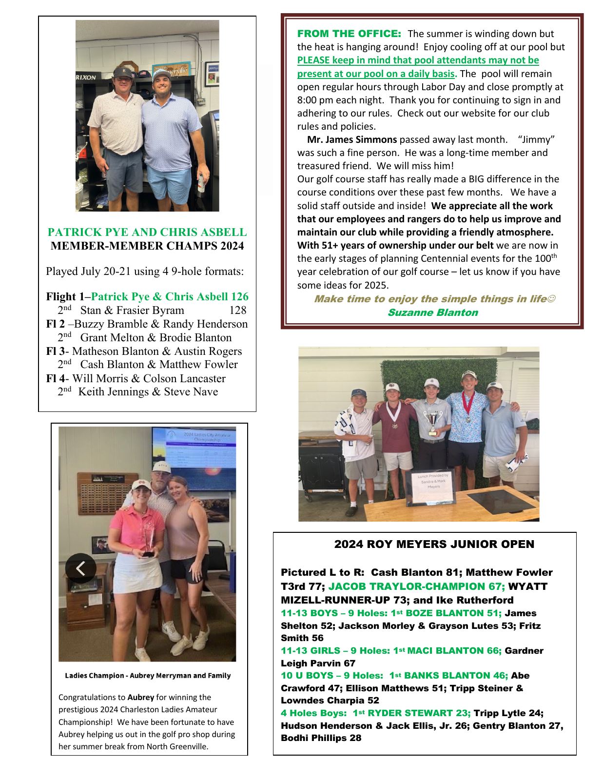 August 2024 newsletter, page 2 of 2
