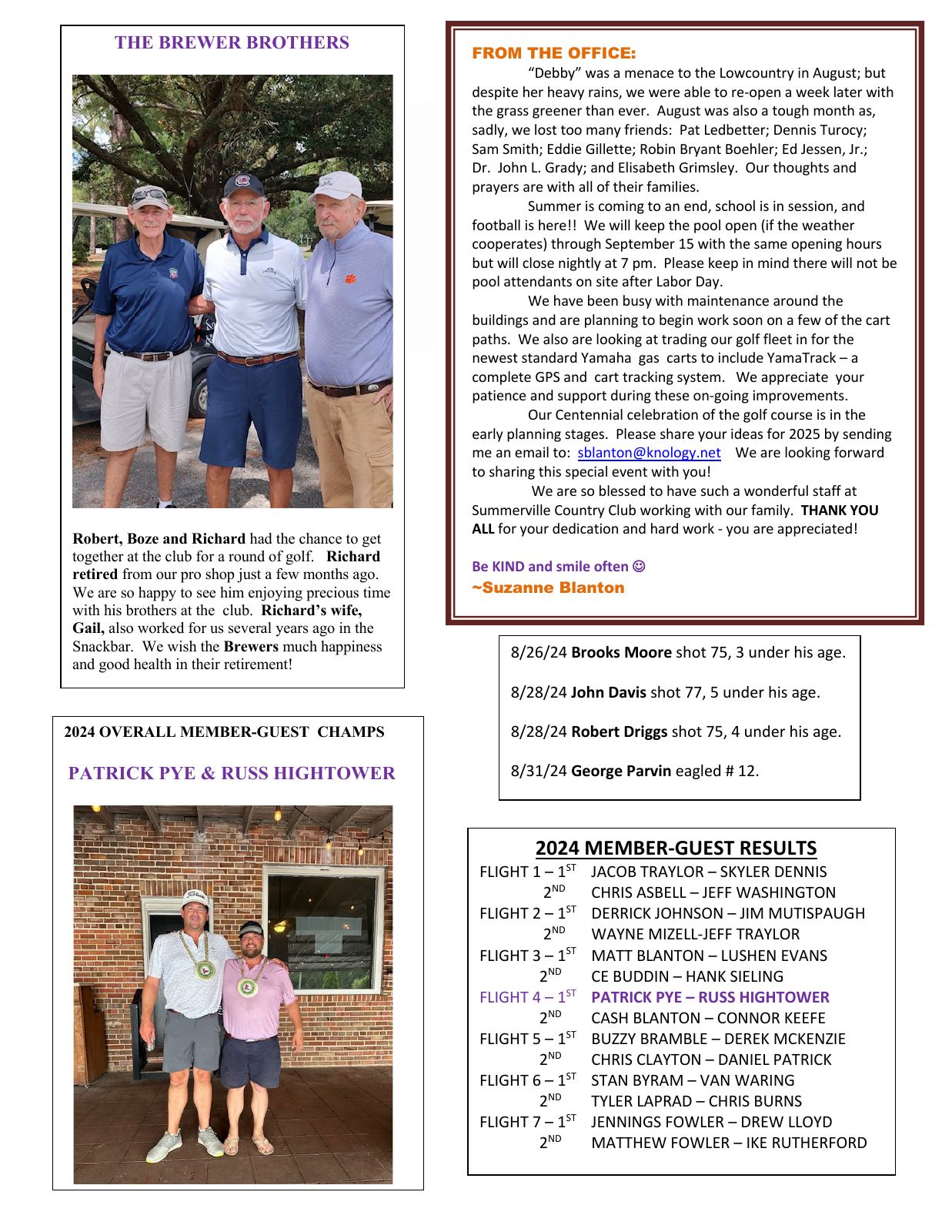 September 2024 newsletter, page 2 of 2