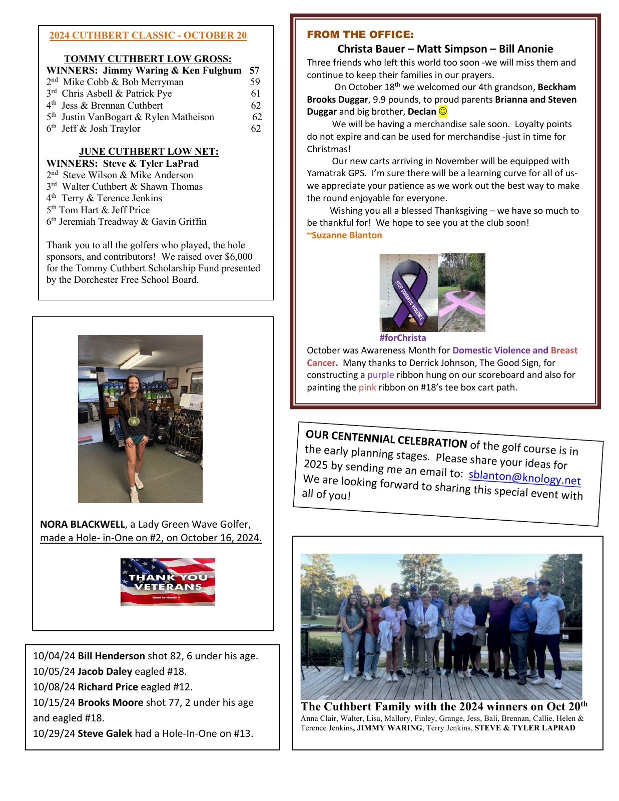 November 2024 newsletter, page 2 of 2