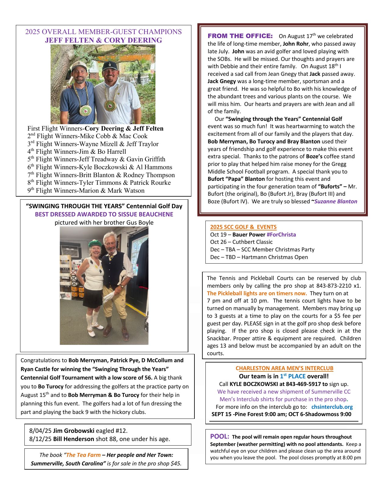 September 2025 newsletter, page 2 of 2