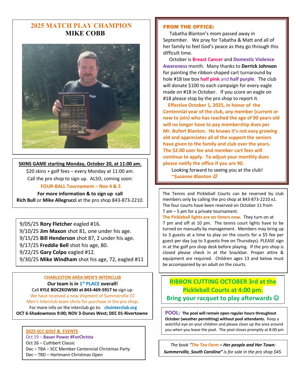 October 2025 newsletter, page 2 of 2