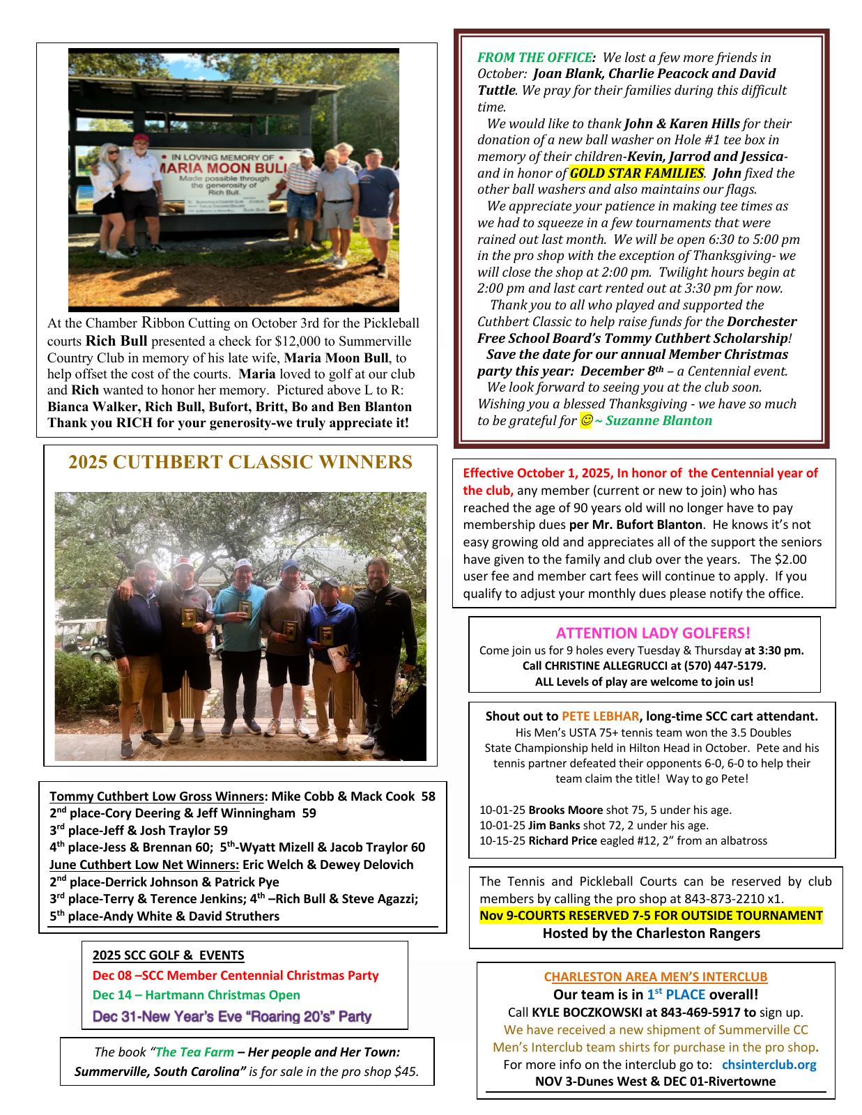 November 2025 newsletter, page 2 of 2