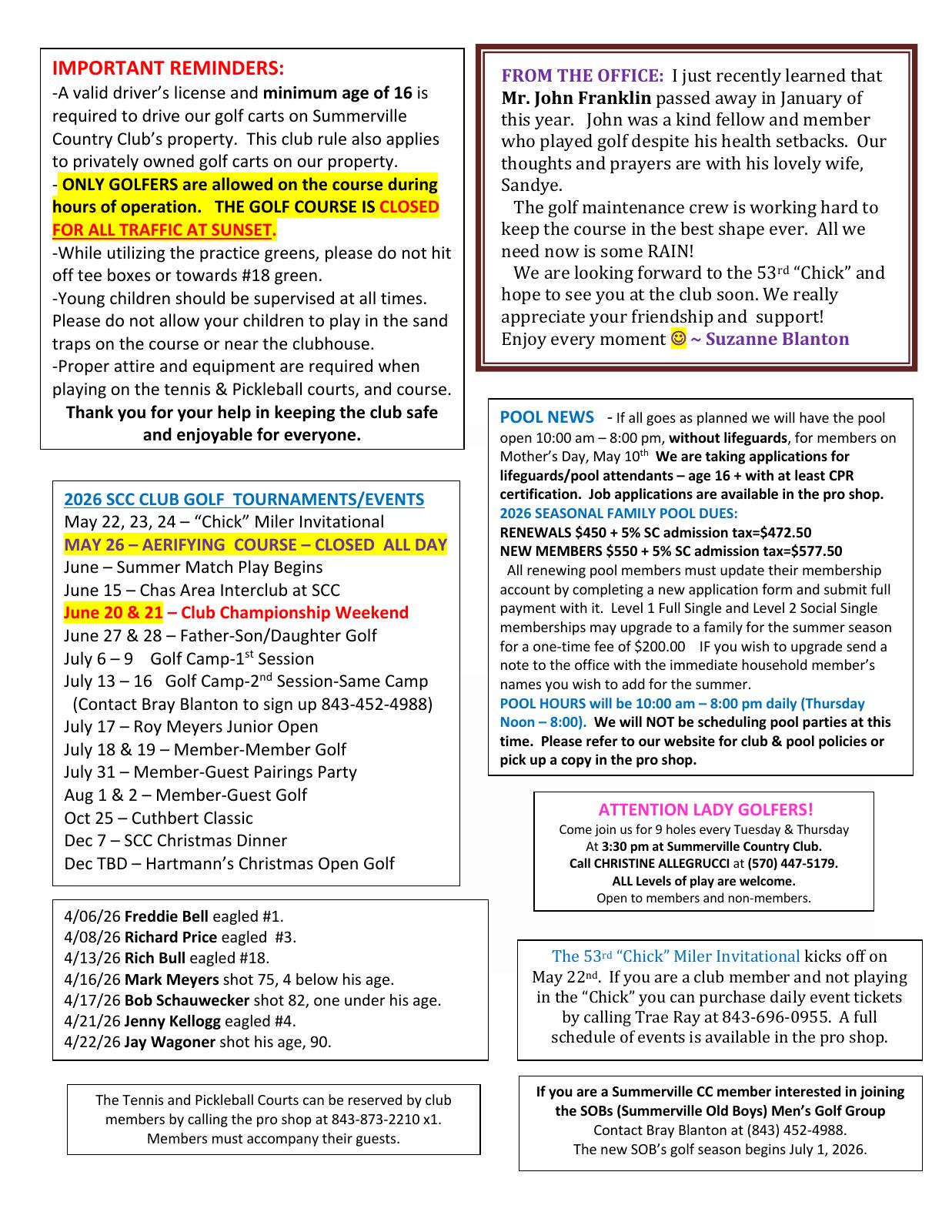May 2026 newsletter, page 2 of 2