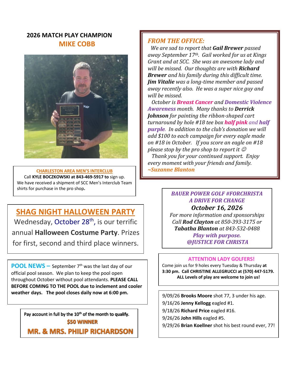 October 2026 newsletter, page 2 of 2